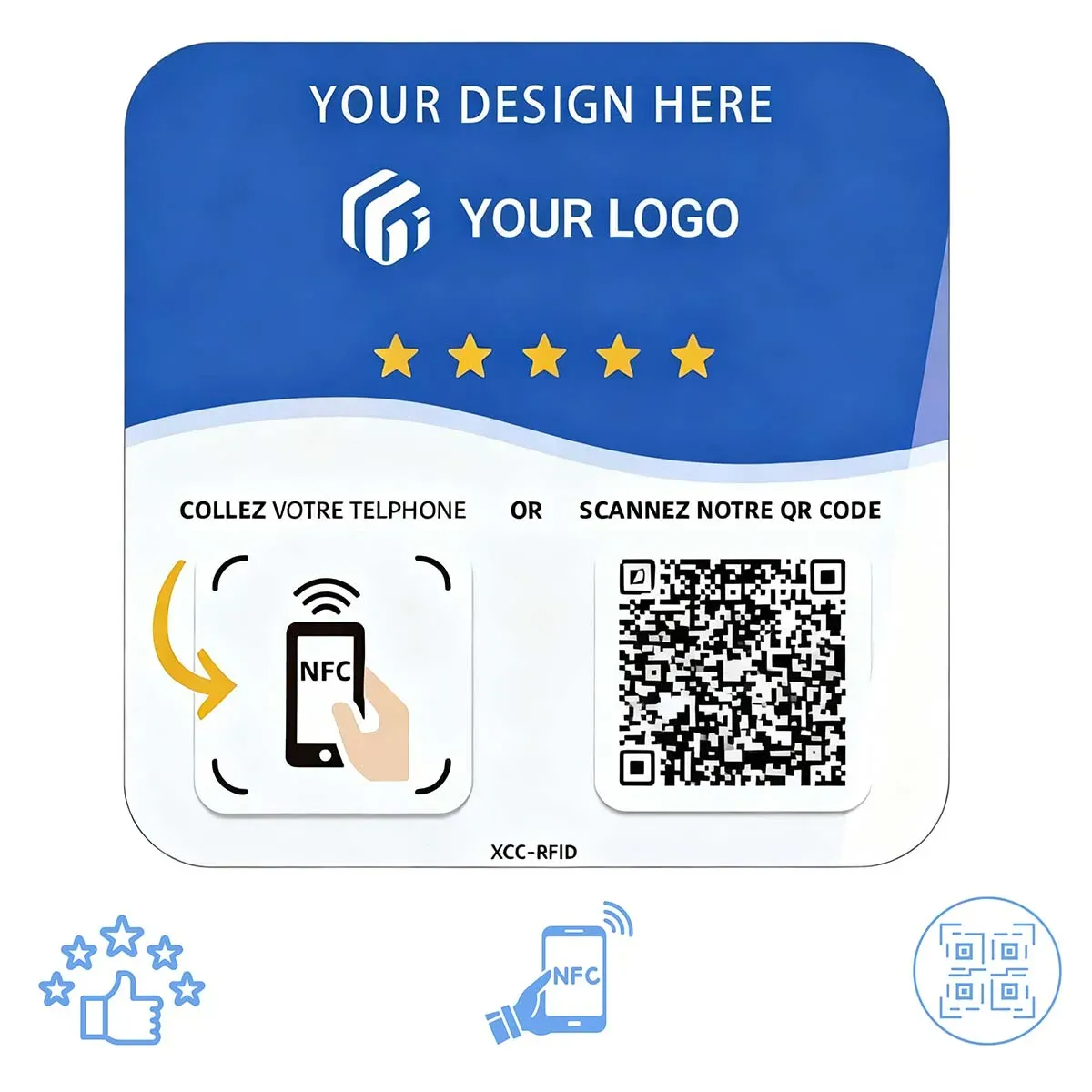 Business events waterproof custom NFC review tap card