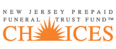 New Jersey Prepaid Funeral Trust Fund Choices logo with orange sunburst