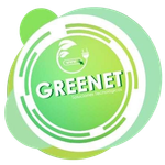 Logotipo circular verde de GRENET con iconos de hojas y tecnología, con la etiqueta «Soluciones Tecnológicas»