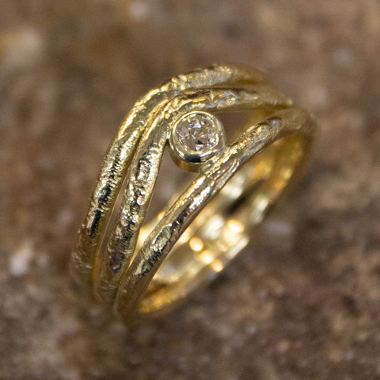 Gouden ring met diamant