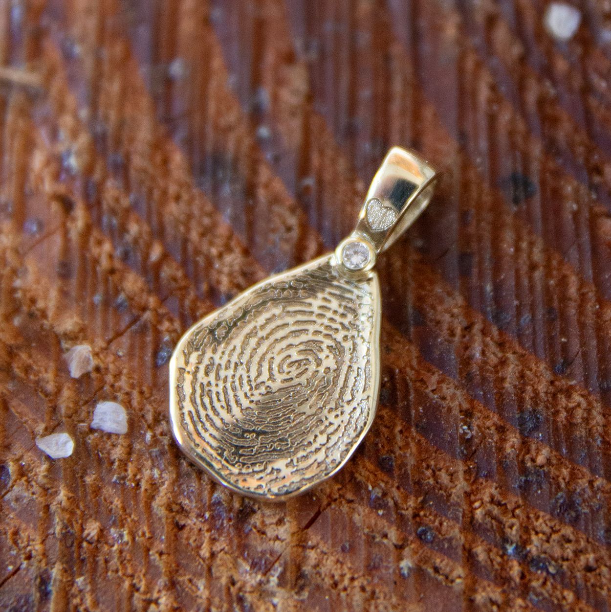 Gouden vingerafdruk hanger