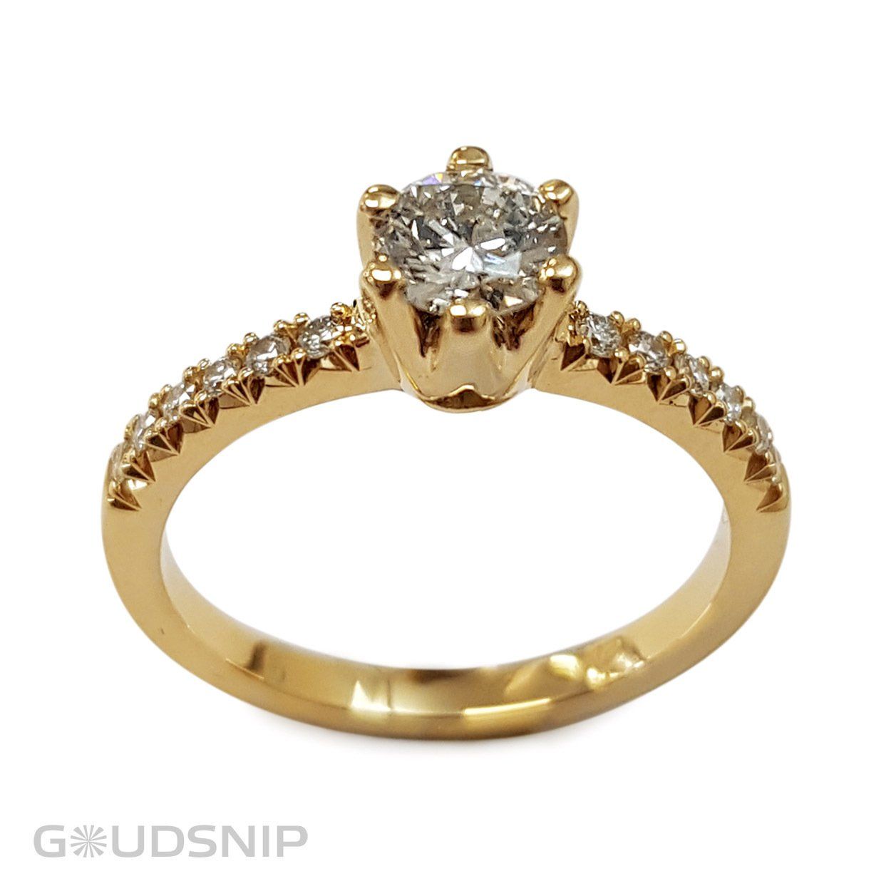 Gouden verlovingsring met diamanten