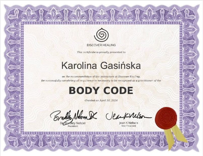 Karolina Gasińska, Certified Emotion, Body & Belief Code Practitioner