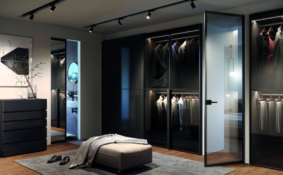 Door for walk-in closet