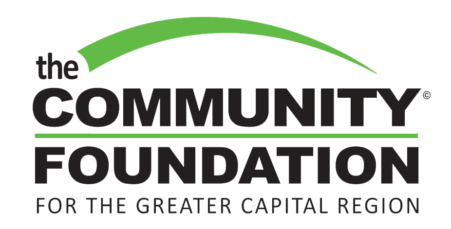 The Community Foundation for the Greater Capital Region logo with green arc and black text