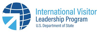 International Visitor Leadership Program logo with blue globe icon and U.S. Department of State text