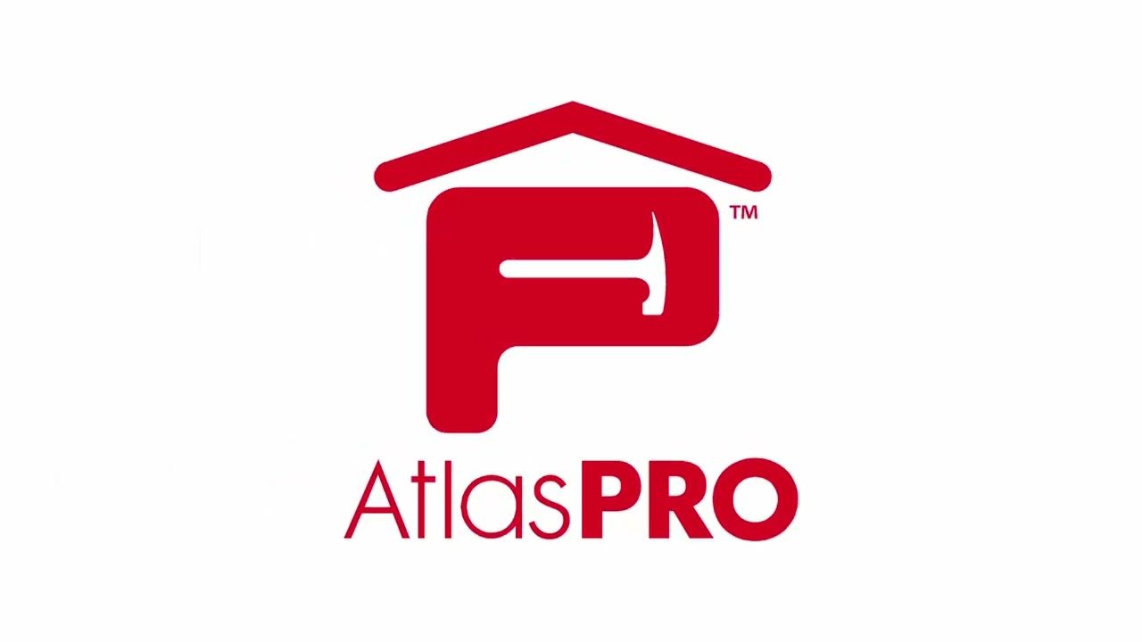 AtlasPRO logo in red with a house-shaped icon and stylized bed above the wordmark