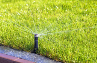 Underground water sprinkler installed at commercial business located in Cheyenne