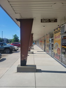 Freshly poured concrete for a strip mall storefront.