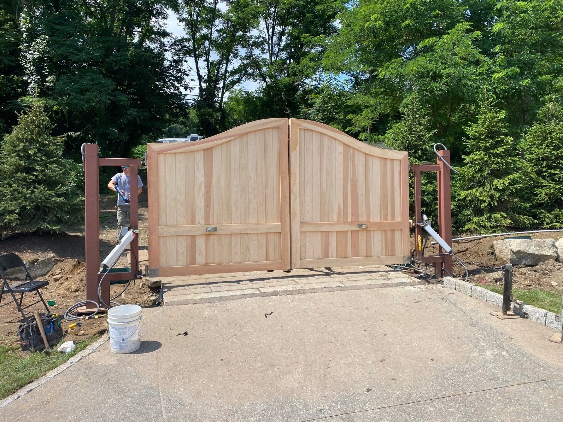 Arched Electric Swing Gate - Center Harbor, NH