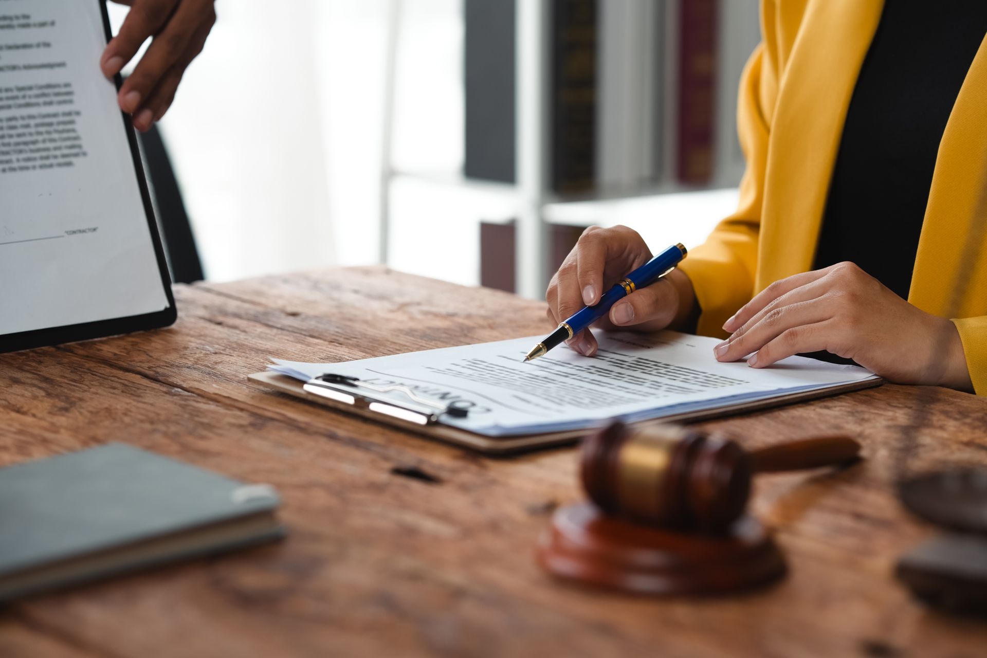 Client consulting with a personal injury attorney