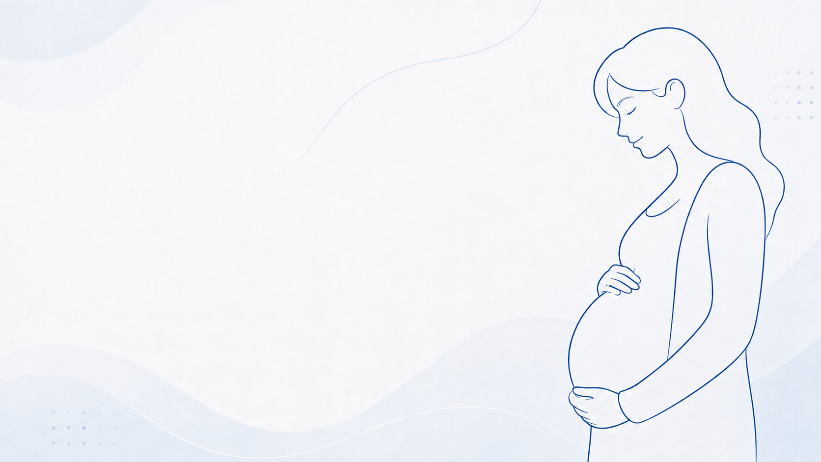 Ilustração de mulher grávida em traços azuis para conteúdo sobre carbamazepina na gestação.