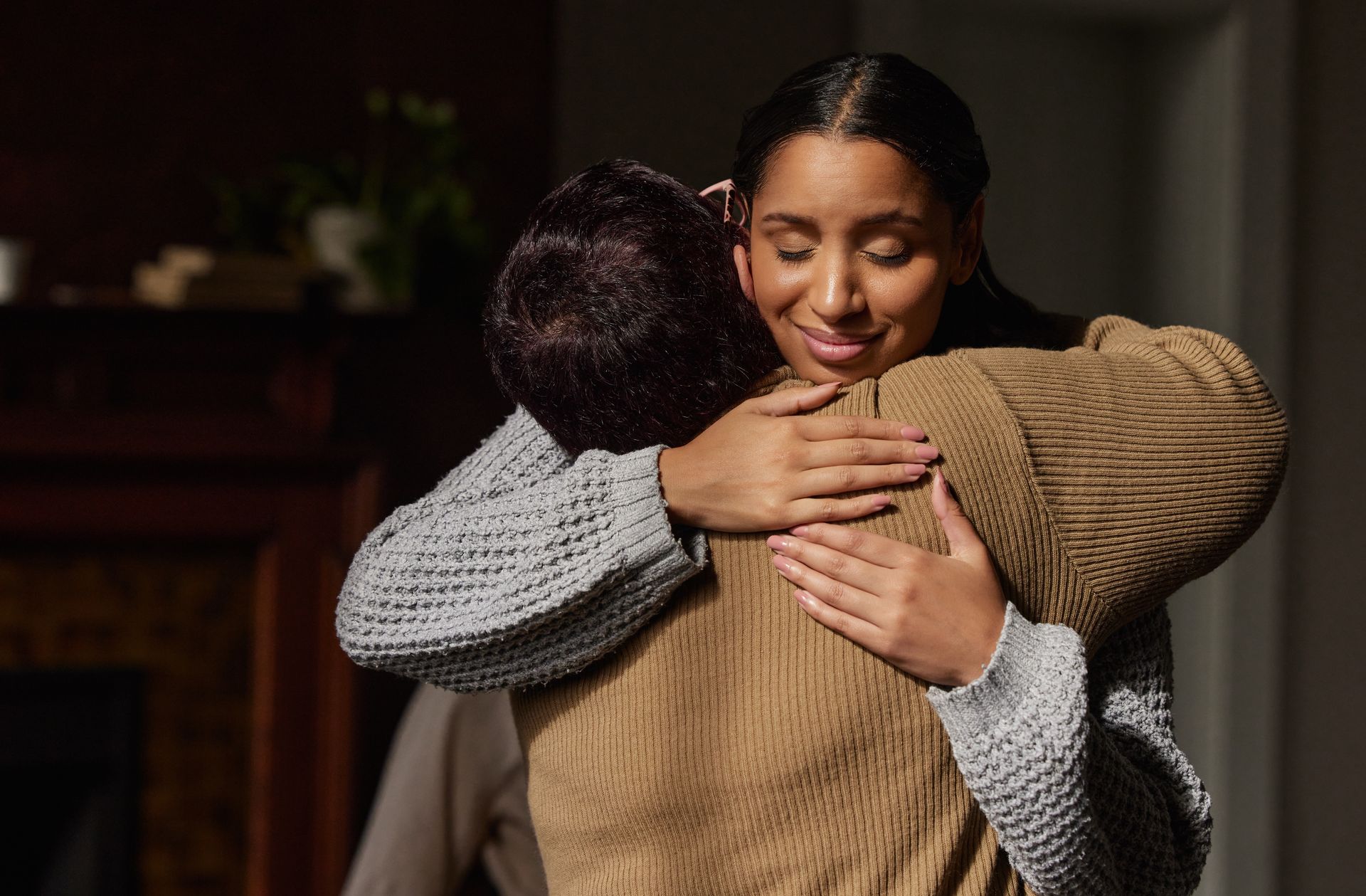 Gratitude, support group hug and woman counseling for drug abuse and mental health problem. Empathy, psychology workshop and therapy session together in a circle for team building with care and help.