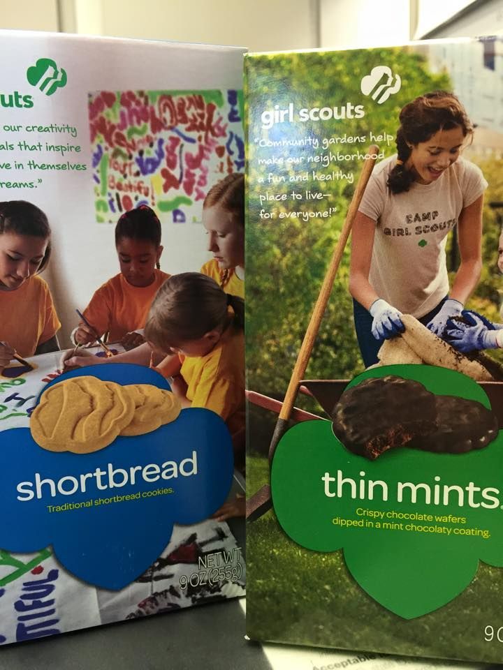 Two boxes of girl scout thin mints and shortbread cookies | InTown Auto Care