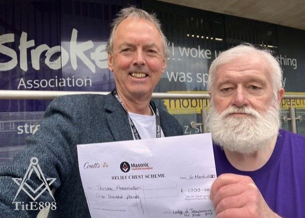 Kevin delivers our £1000 donation