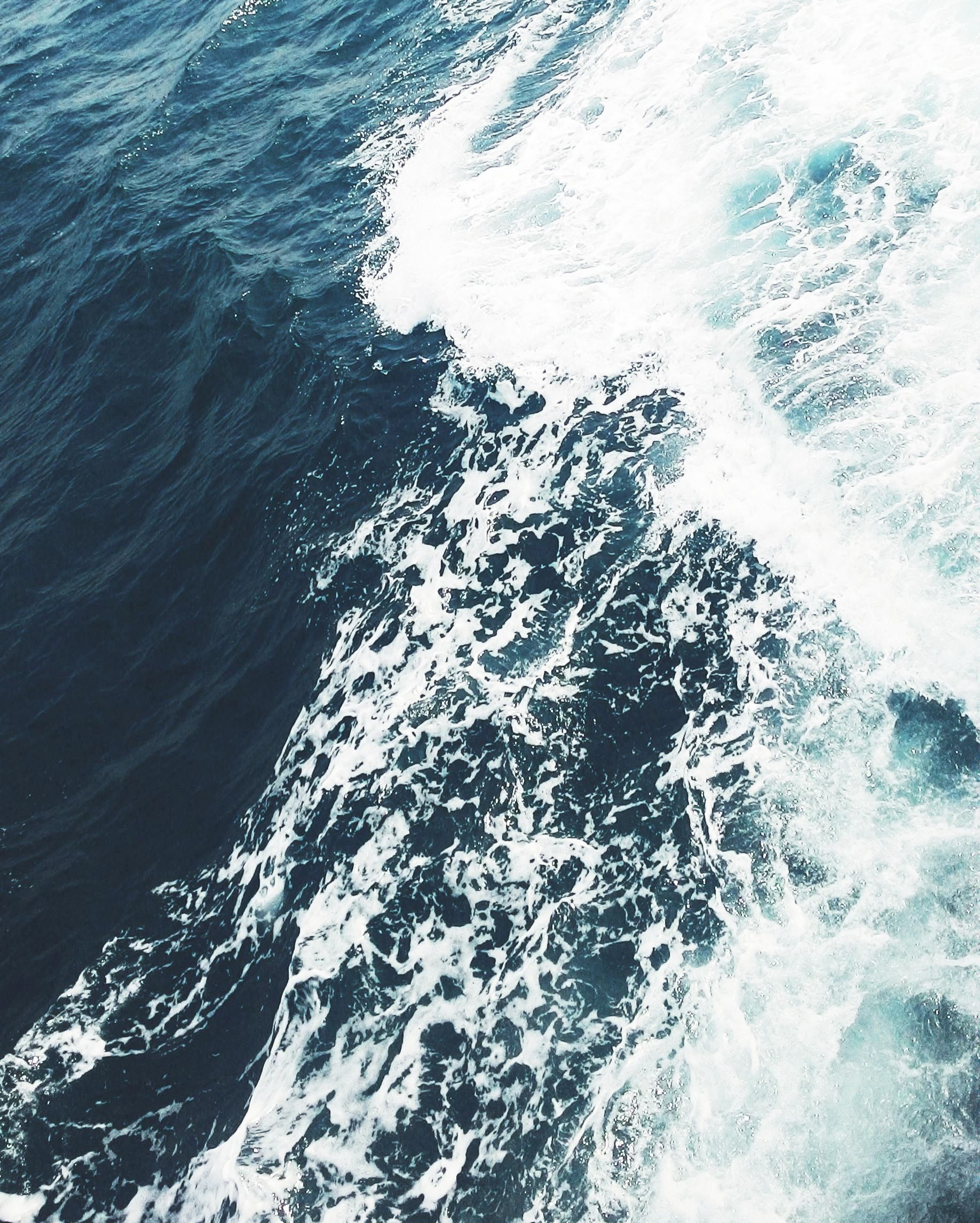 Powerful sea waves crashing along the coastline of Hvar, Croatia.