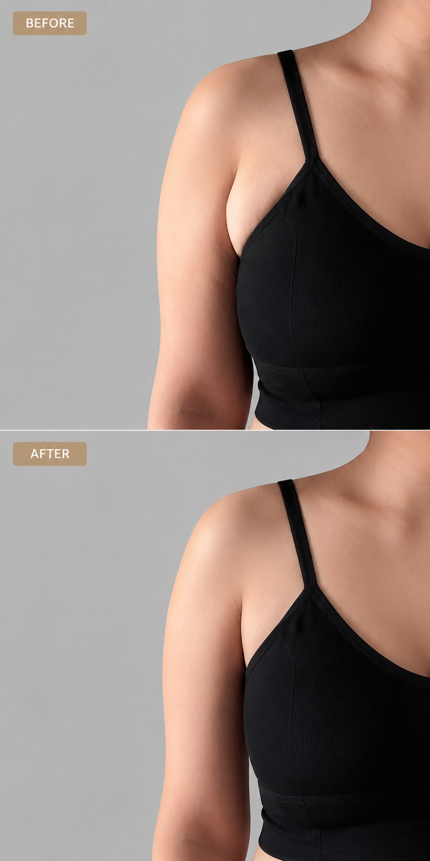 Side fat front angle before and after