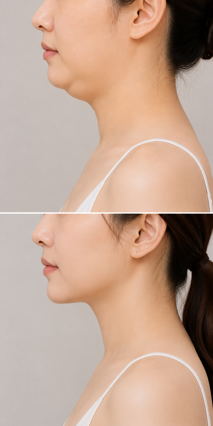 the neck before and after ARTNER contouring, Cheongdam Gangnam, Korea