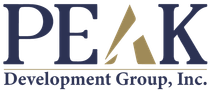 PEAK Development Group, Inc. logo in navy and gold