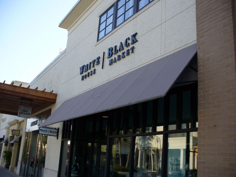 White And Black House Market Awnings - Jacksonville, FL - Boree Canvas Unlimited