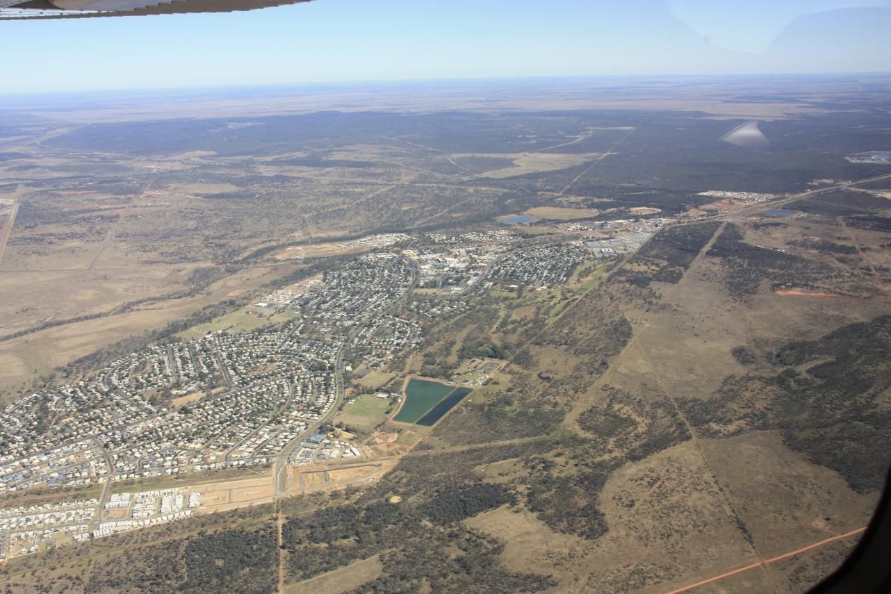 An Aerial View Of A Small Town In The Middle Of A Desert — Brian Martin's Sheet Metal In Moranbah, QLD