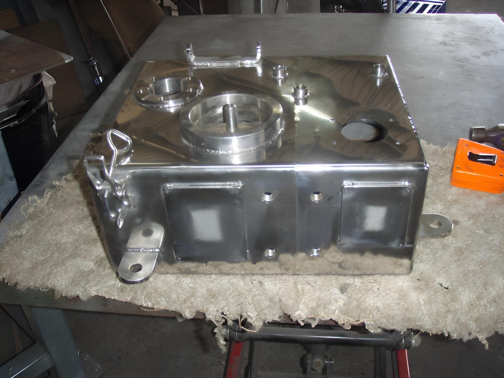 A Stainless Steel Box Is Sitting On A Table — Brian Martin's Sheet Metal In North Mackay, QLD