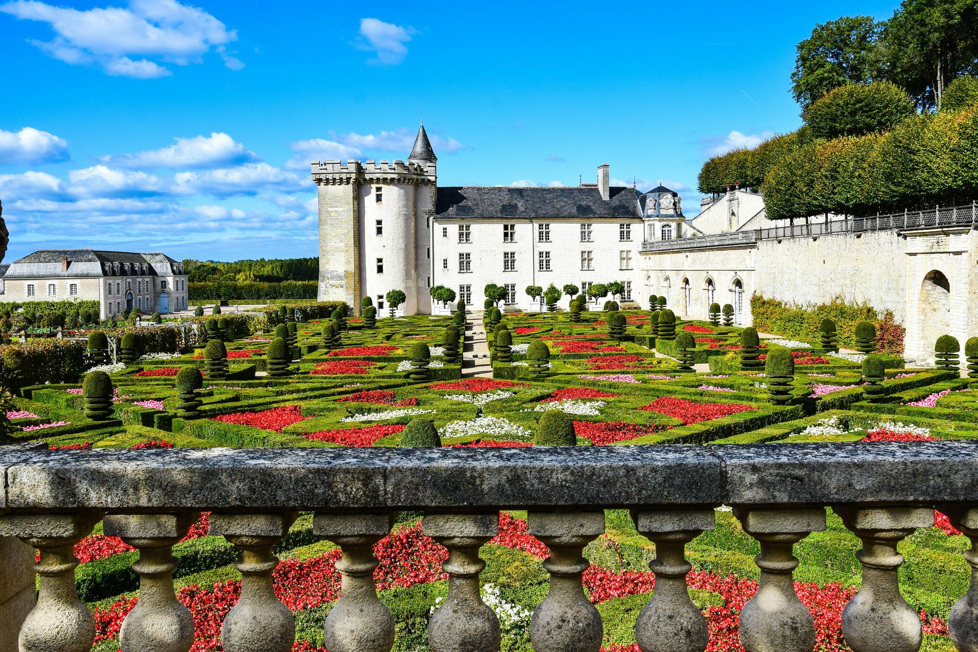 Beautiful gardens of Château de Villandry, showcasing Renaissance landscaping in the Loire Valley