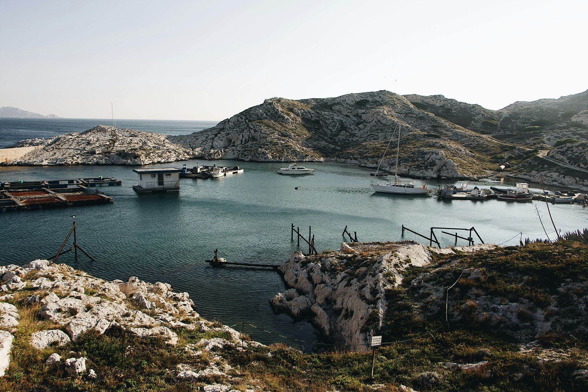 Breathtaking coastal view of the Calanques National Park near Marseille, France.