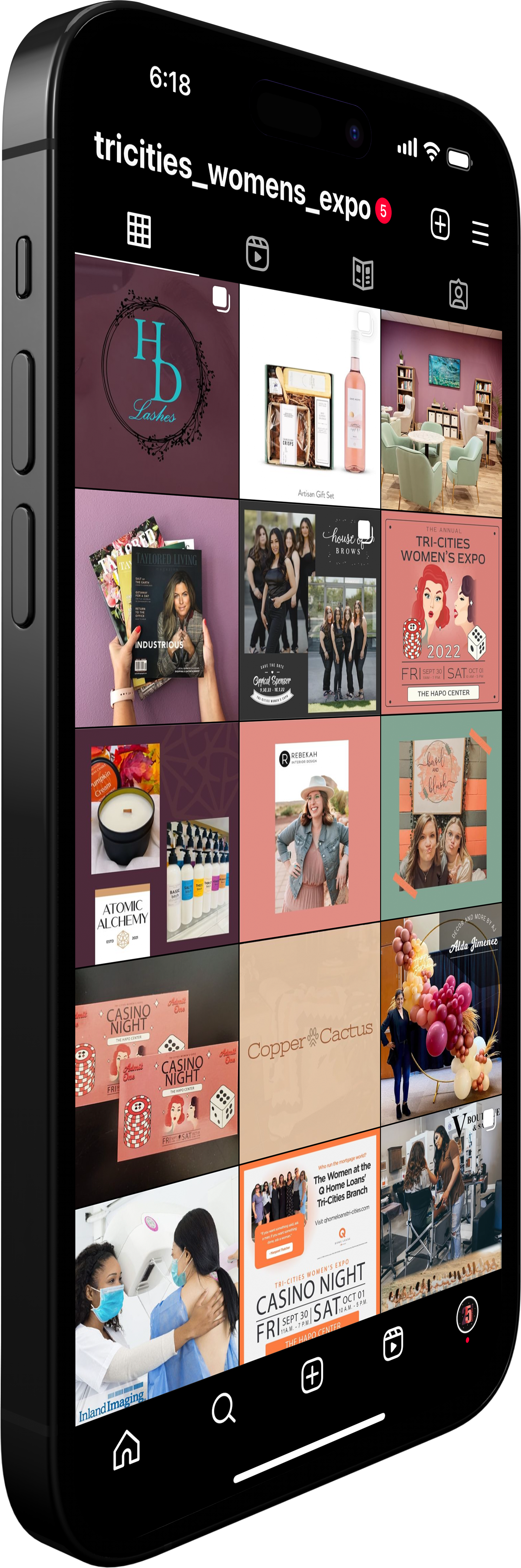 A cell phone with a bunch of pictures on it