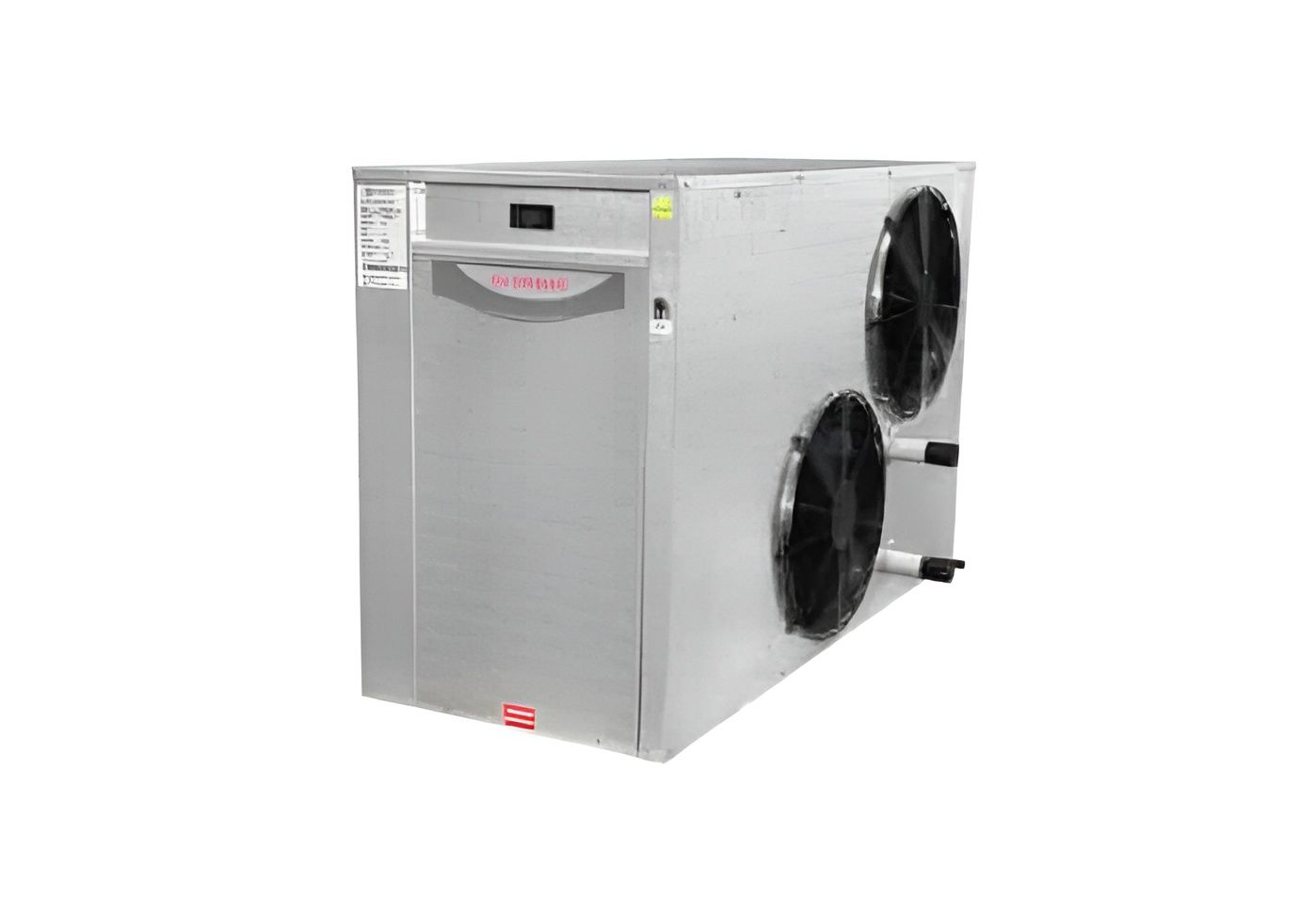 Silver industrial pool heater unit with two large black fans — Solar Services in Erina, NSW