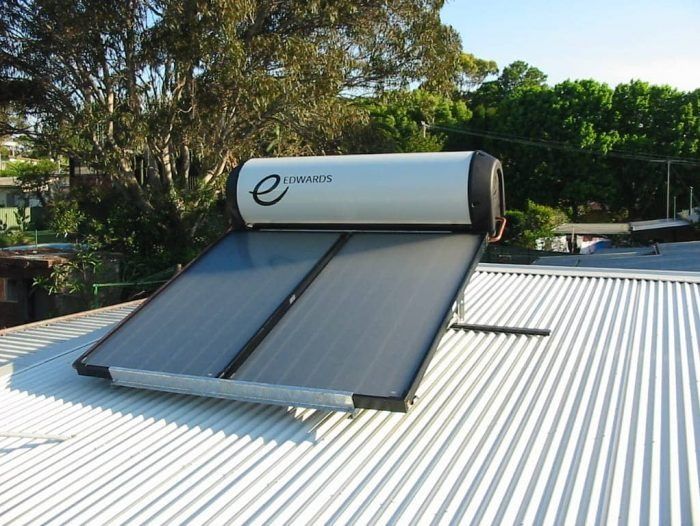 A Solar Water Heater With the Letter E on It — Solar Services in terrigal, NSW