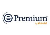 EPremium logo in dark blue and gold on a white background