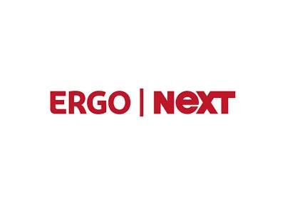 ERGO | NEXT logo in red text on a white background