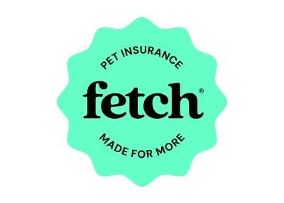 Mint-green Fetch pet insurance logo with black text and “Made for More” tagline