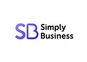 Simply Business logo with purple SB icon and black text on a white background
