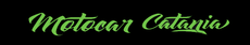 Logo per Motocar Catania in caratteri verdi su sfondo nero.