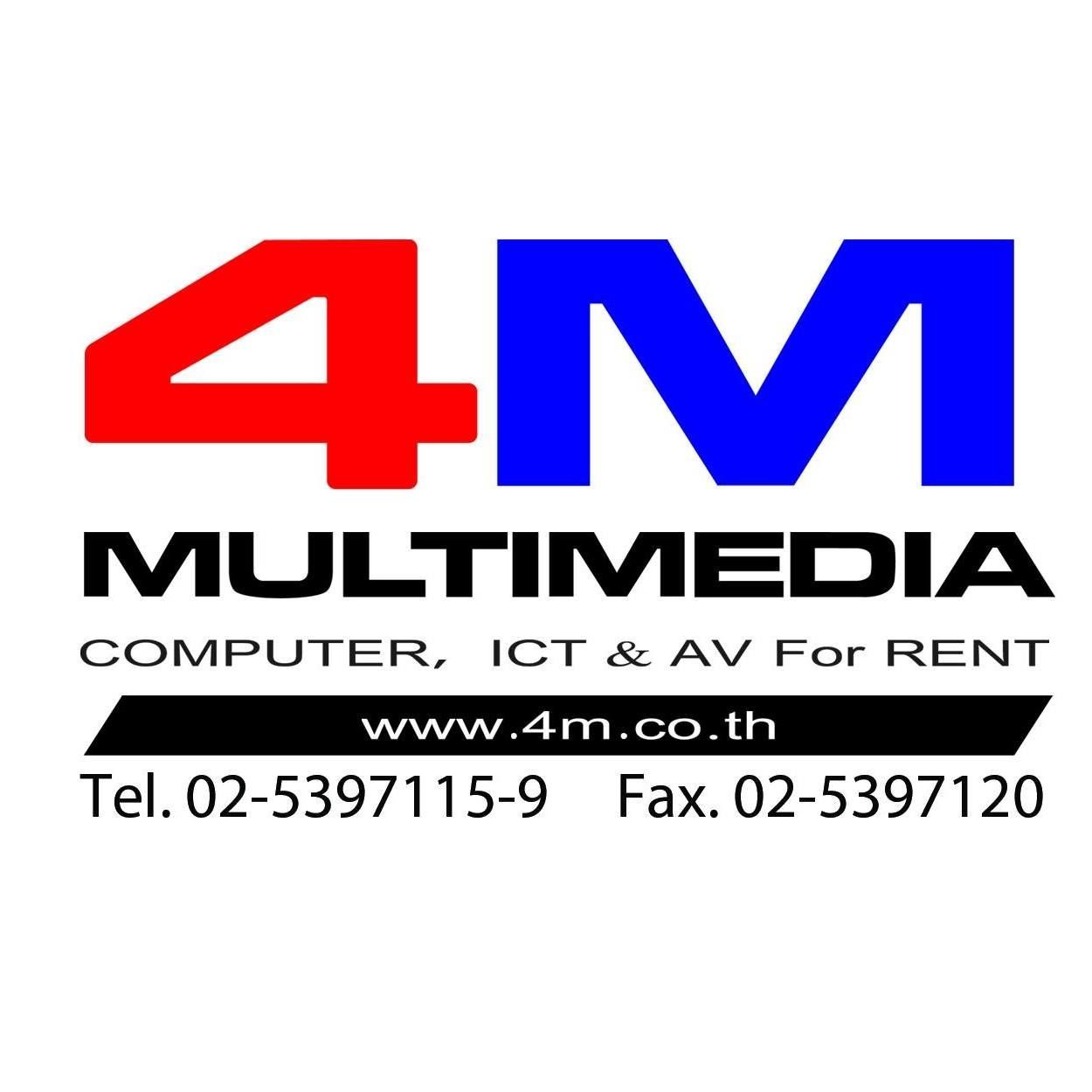 4M Multimedia logo with red and blue text, website, and telephone and fax numbers