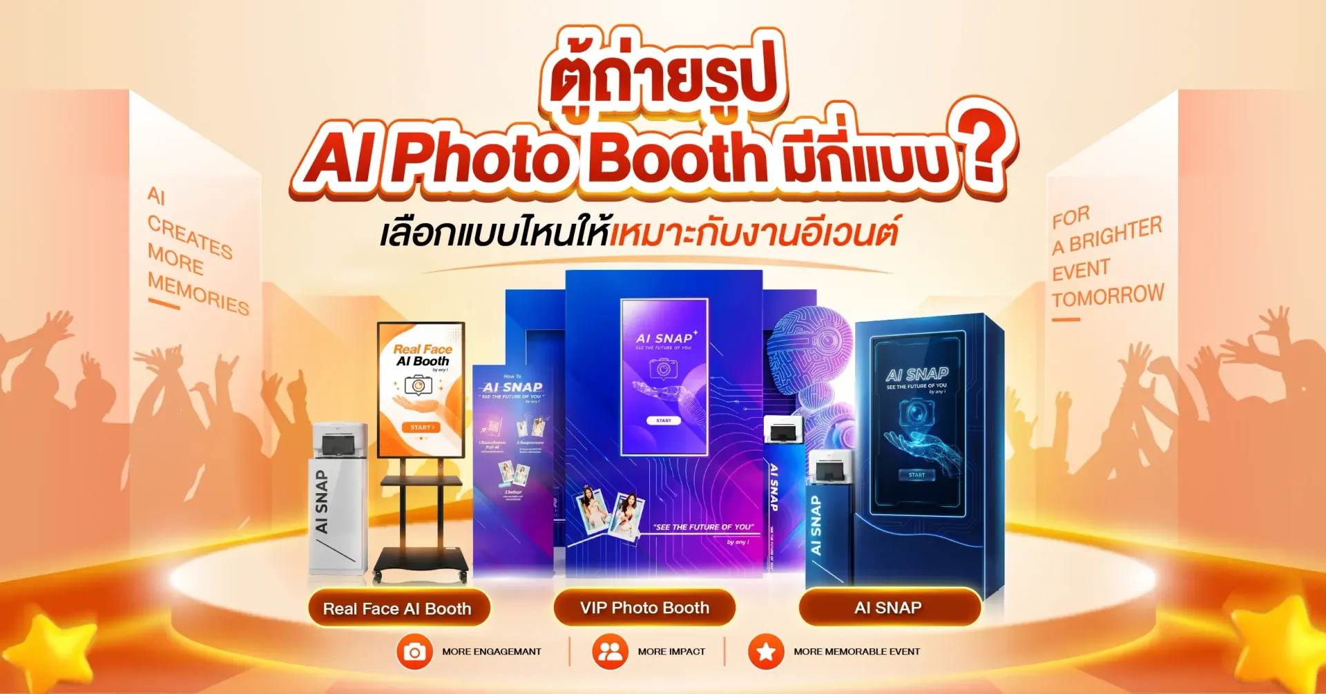 ตู้ถ่ายรูป AI Photo Booth จาก any i มีกี่แบบ เหมาะกับงานแบบไหนบ้าง?