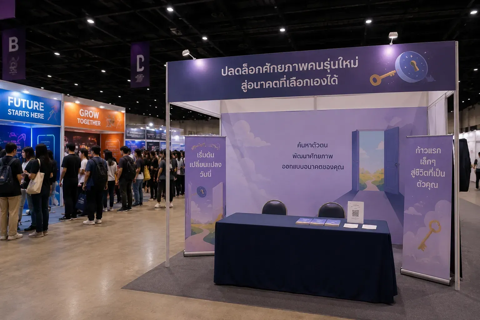 ภาพบูธการจัดประชุม ที่ไม่มีคนมาร่วมงาน