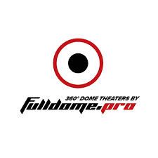 Fuldome.pro logo with red target circle and black center, with “360° dome theaters” text below