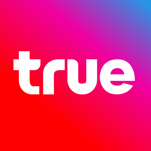 White “true” logo on a pink, red, and blue gradient background