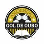 Um logotipo para o gol de ouro com uma bola de futebol e um livro aberto