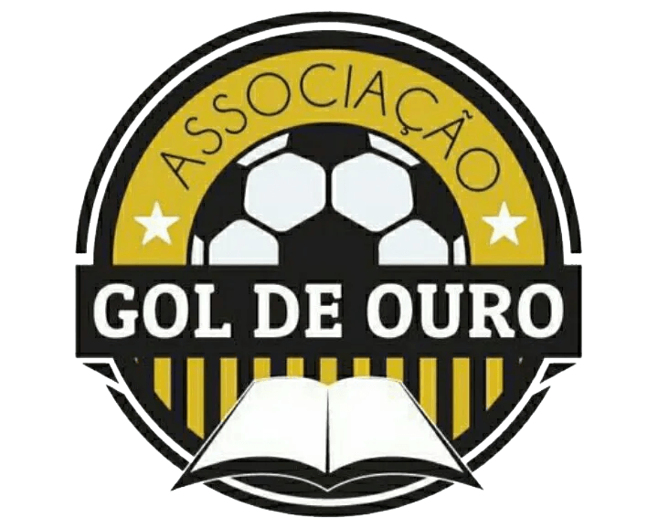 A black and gold logo for gol de ouro