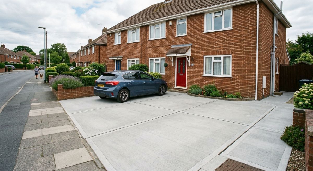 concrete driveway in holyport, berkshire