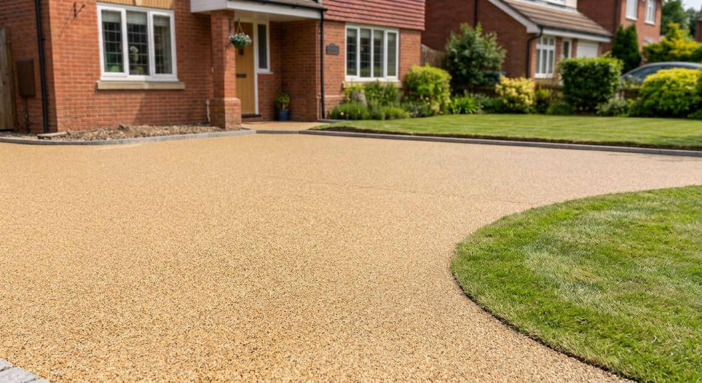 resin bound driveway at modern home in Riverside Bray
