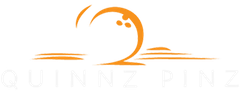 Orange bird logo with the words “QUINNZ PINZ” underneath