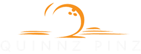 Orange bird logo with the words “QUINNZ PINZ” underneath
