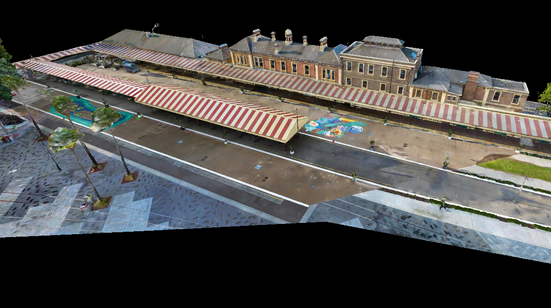 Newcastle Station (Hi-res 3D mesh model image)