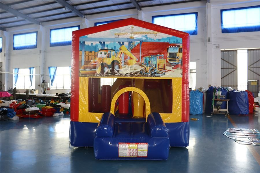 CONSTRUCTION 3X3M 5IN1 COMBO WITH SLIDE POP UPS AND BASKETBALL HOOP ZAND TUNNEL 
