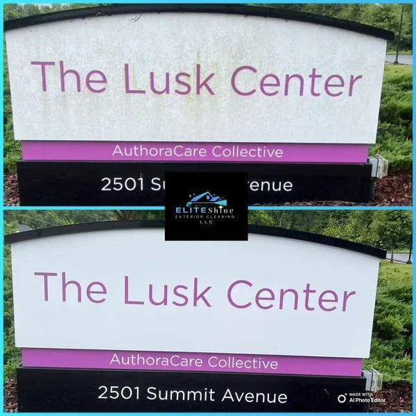 Before-and-after of a sign: 